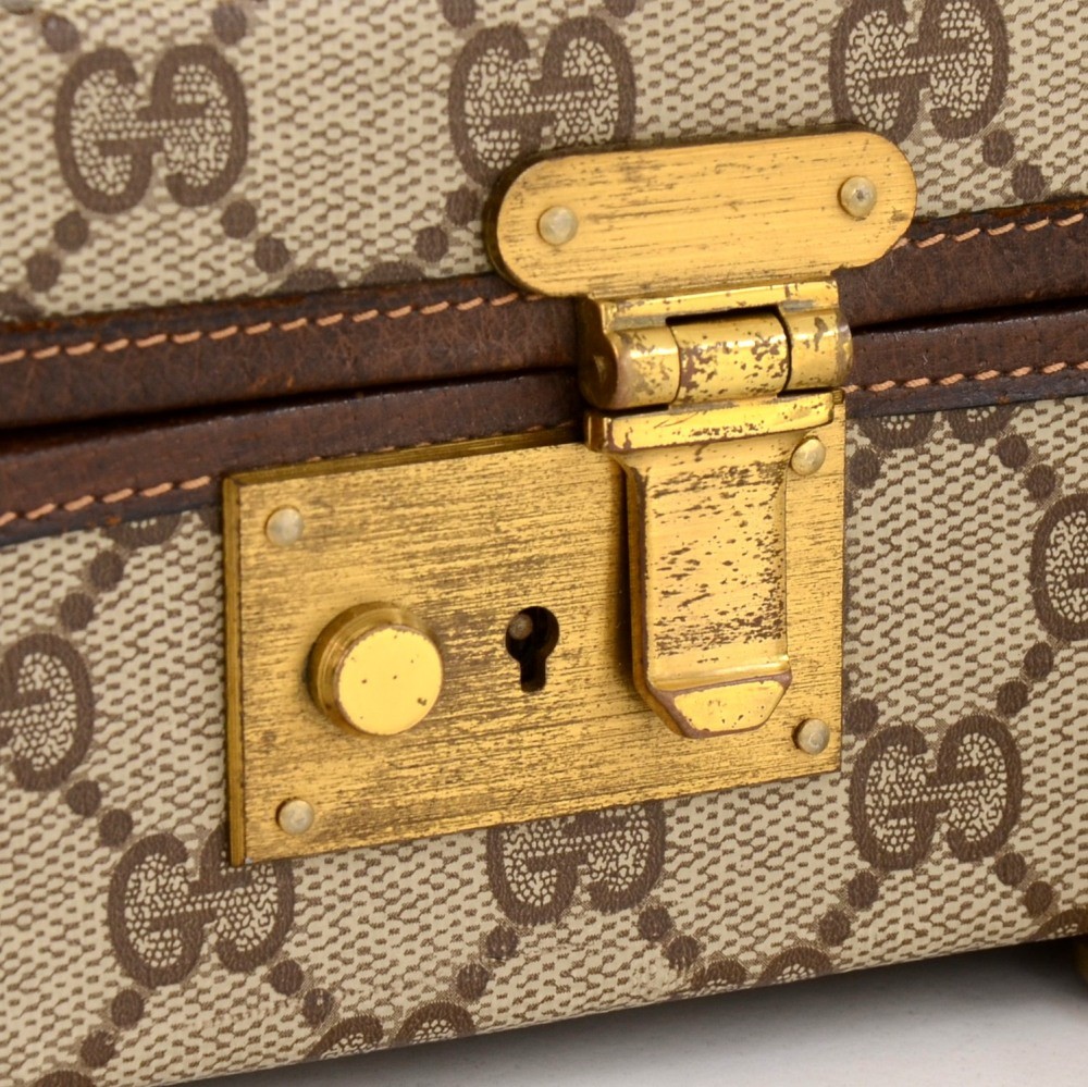 Gucci Vintage Gucci Brown Monogram Canvas Trunk Briefcase