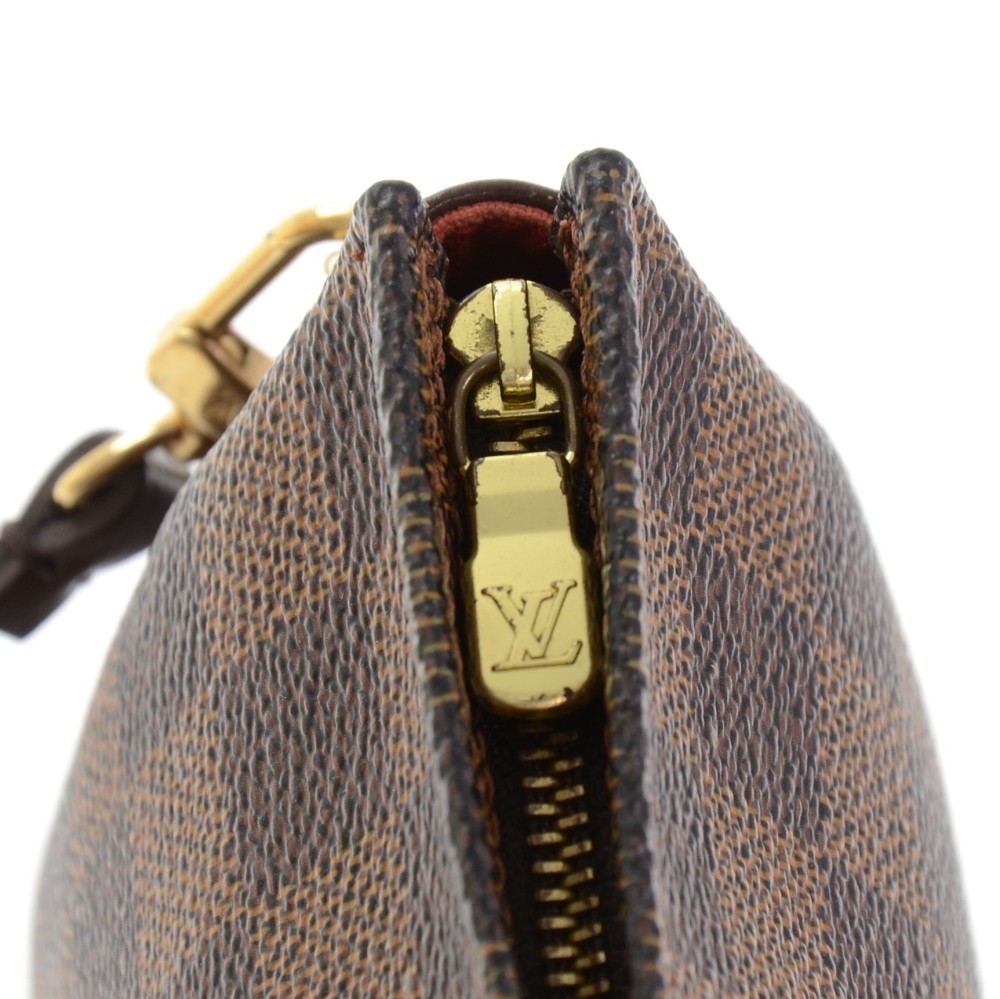 LOUIS VUITTON LV Trousse Makeup Used Handbag Pouch Damier N51982 Vintage  #AG333