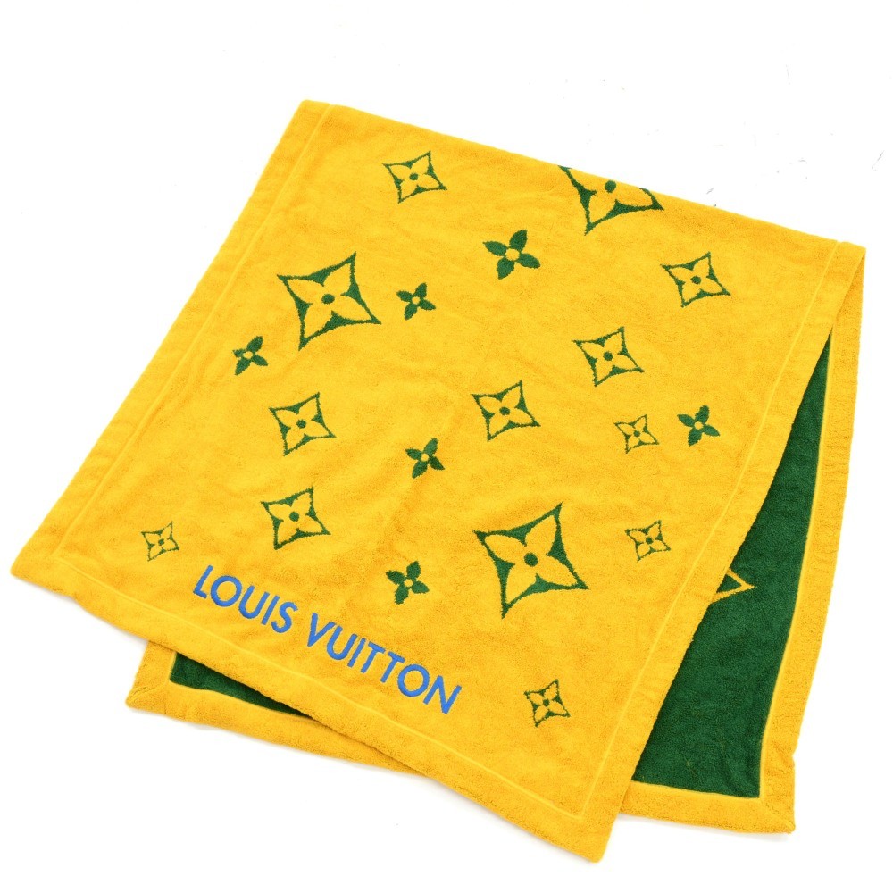 Louis Vuitton Beach Bath Towel Caba Brazil Monogram Yellow Green