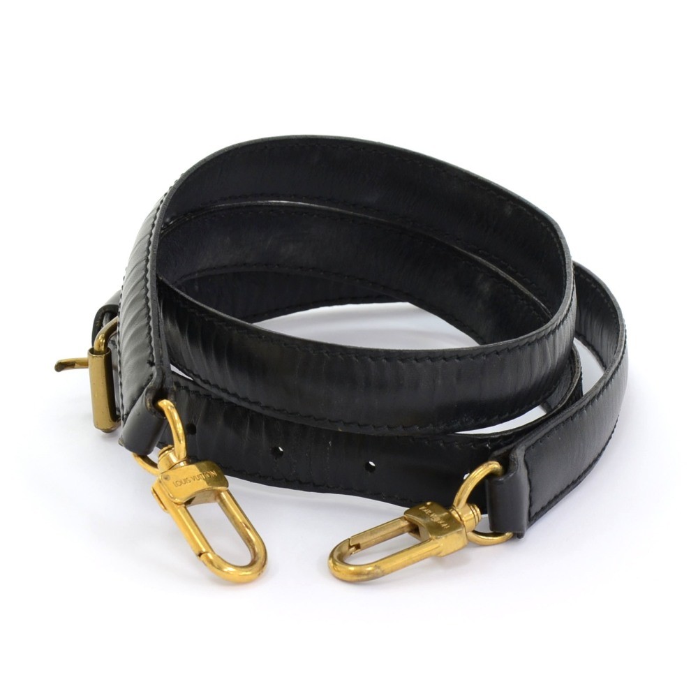 Black Leather Strap for Louis Vuitton (LV) Speedy, etc - 3/4 Wide