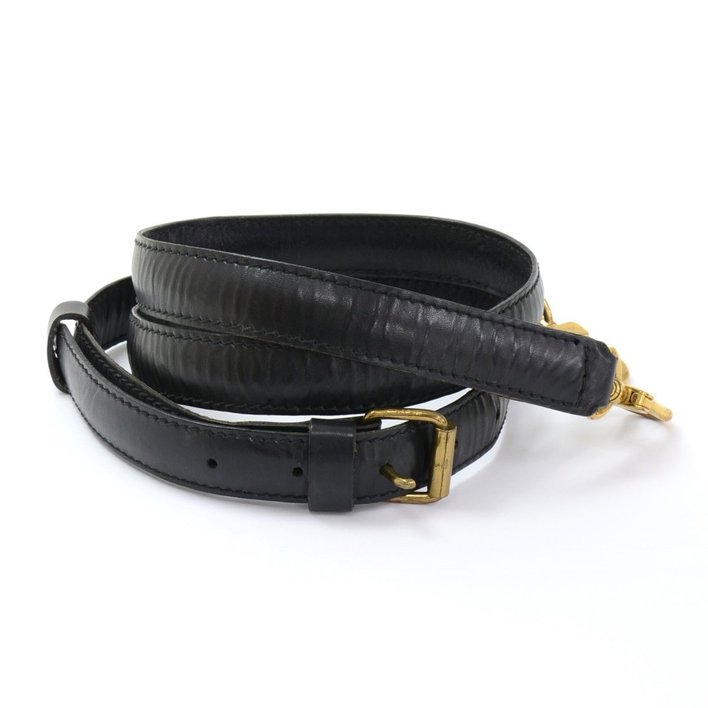 Sold at Auction: Louis Vuitton Black Epi Leather 16MM Adjustable Shoulder  Strap