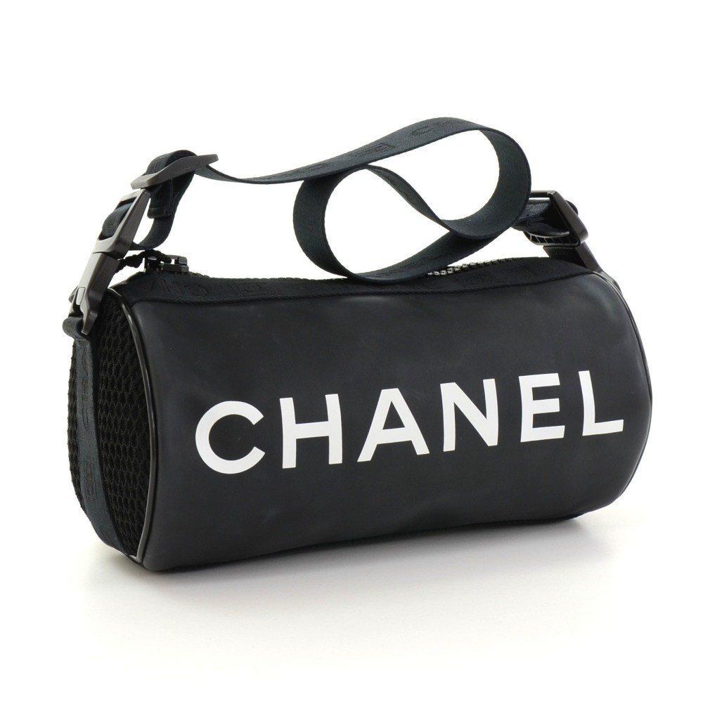 Chanel Chanel Sports Line Black Rubber Shoulder Pouch Bag