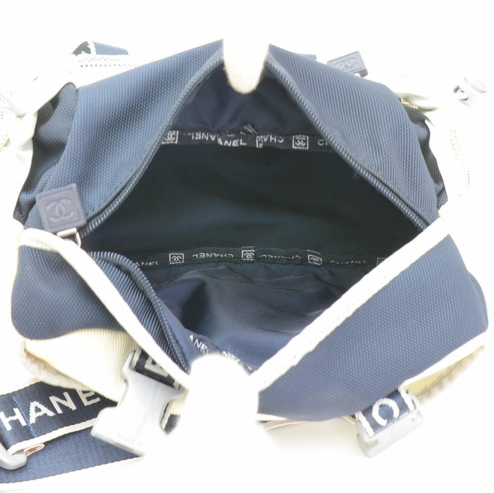 Chanel Chanel Sports Line Navy x White Nylon Waist Pouch Bag