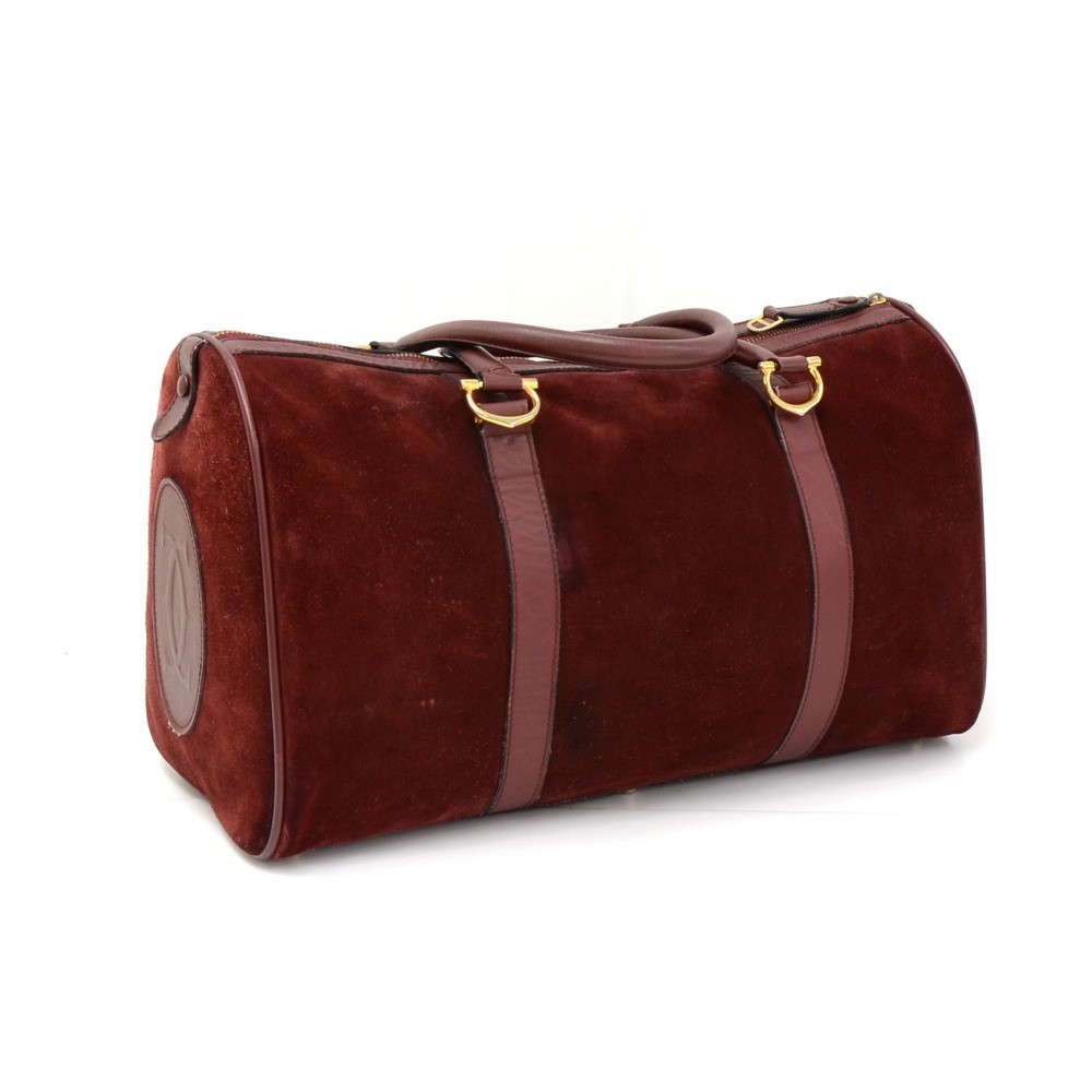 バッグ Vintage Cartier suede leather Boston bag Cartier Suede Boston Bag