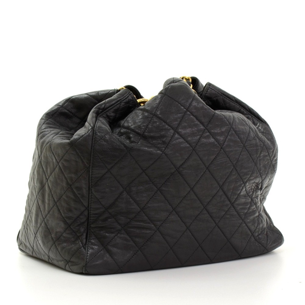 Vintage Chanel Mini Drawstring Quilted Bucket Bag