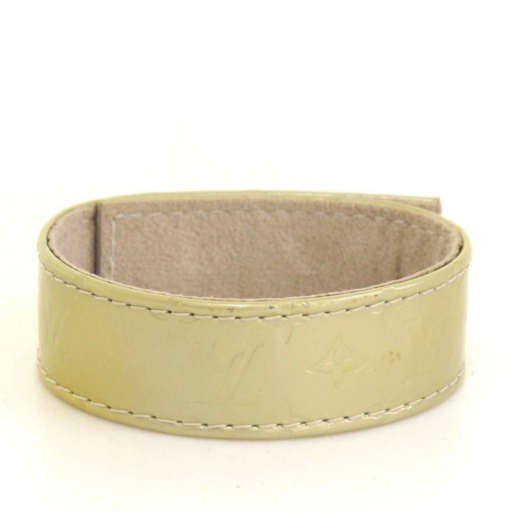 Louis Vuitton // Green Shiny Leather Lock Bracelet – VSP Consignment