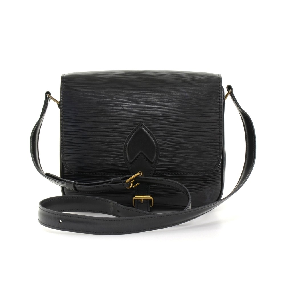 Black Epi Leather Noir Cartouchiere Crossbody Bag
