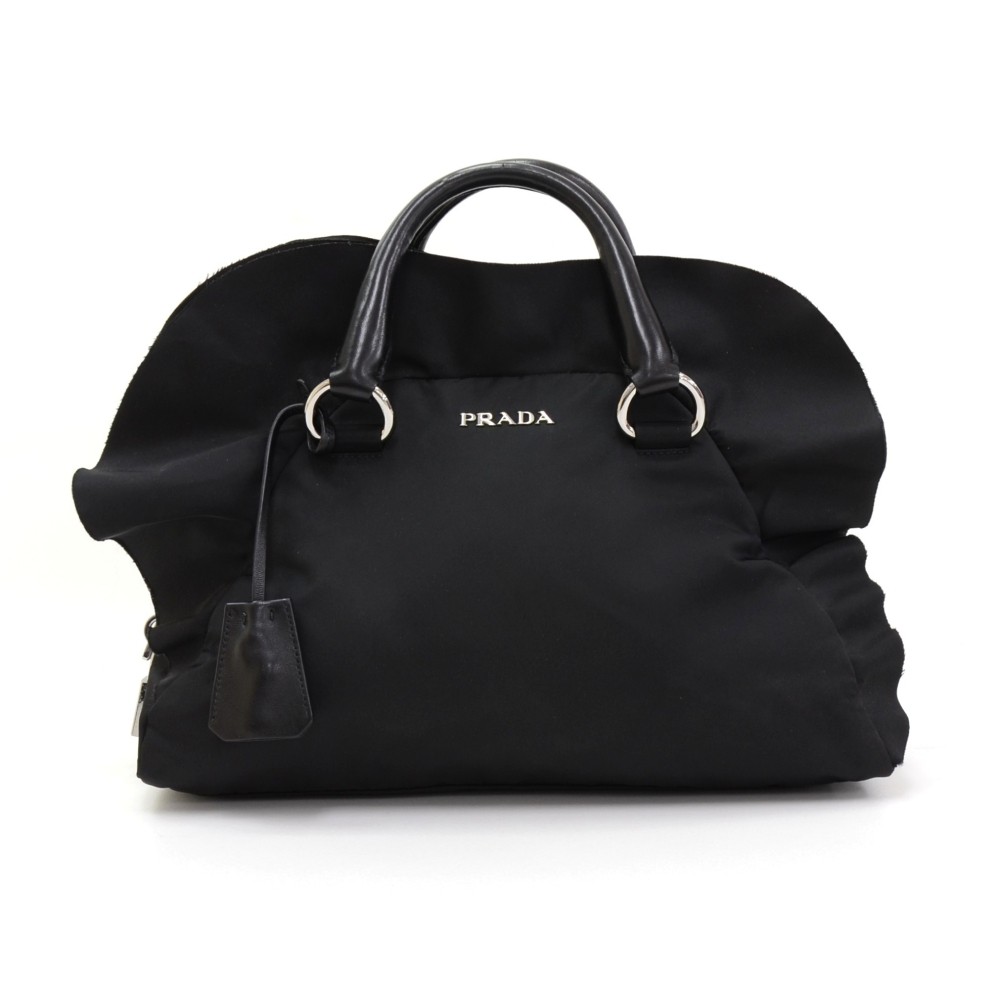 PRADA Black Nylon and Leather Hobo Bag - Amazing Condition!