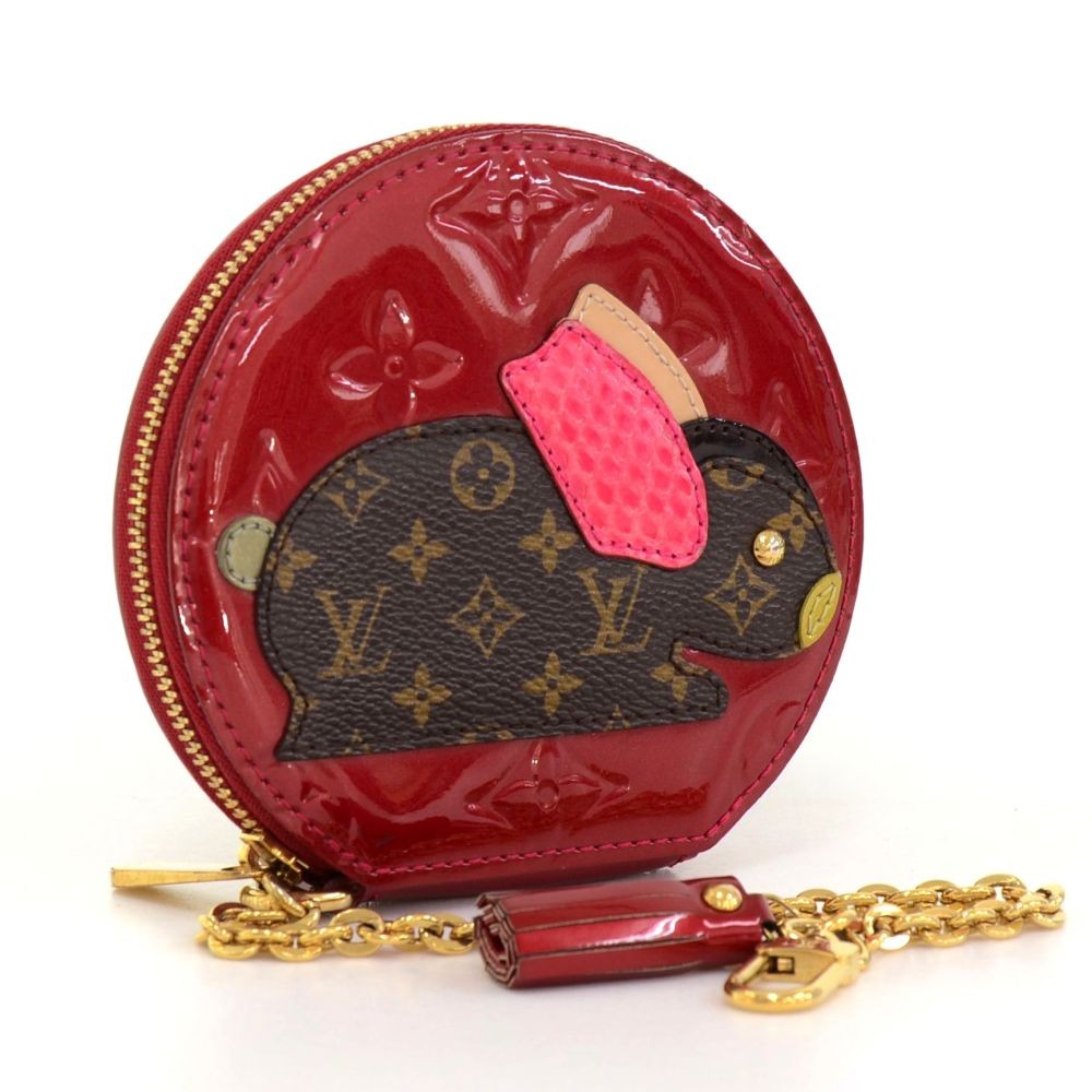 Mandara Louis Vuitton Vermilion Red Coin Purse in Patent Leather