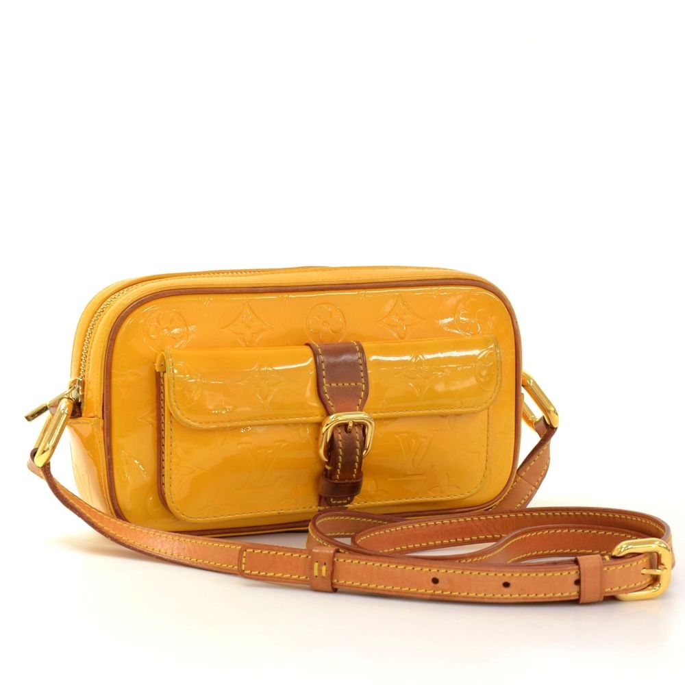 Louis Vuitton Christie Juliette Patent 872448 Yellow Monogram Mini Vernis  Leather Shoulder Bag, Louis Vuitton