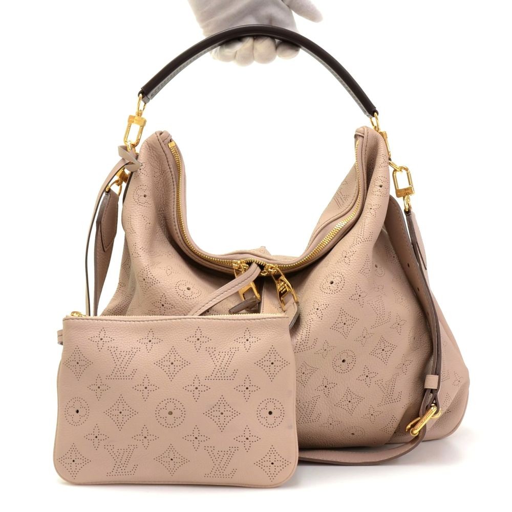 Louis Vuitton Louis Vuitton Selena MM Gray Mahina Leather 2 way Bag