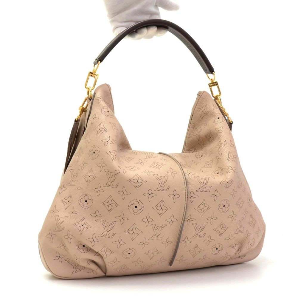 Louis Vuitton Louis Vuitton Selena MM Gray Mahina Leather 2 way Bag