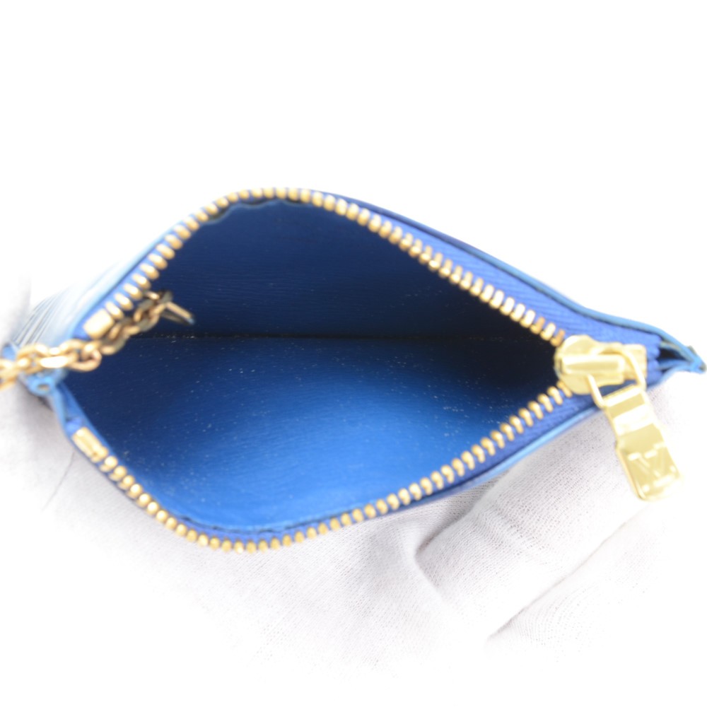 Louis Vuitton Blue EPI Leather Coin Pouch Change Purse Wallet 505lvs68