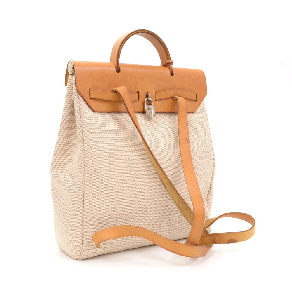 Herbag leather backpack Hermès Gold in Leather - 35978439