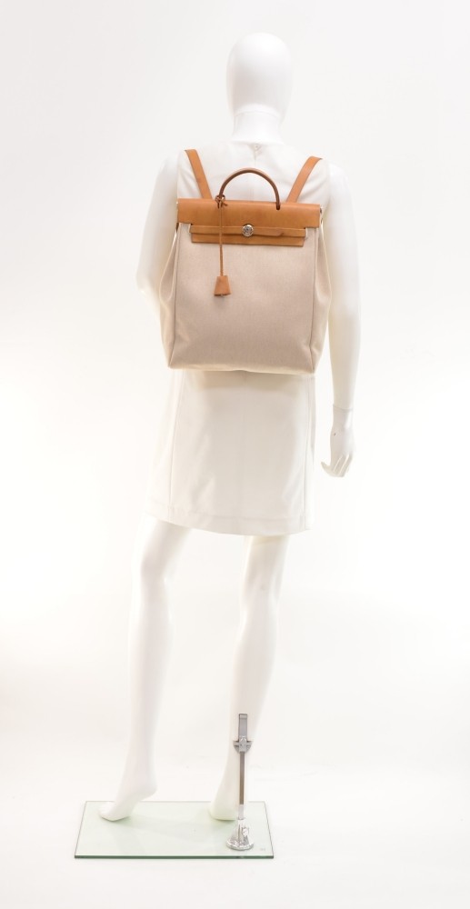 Hermès Beige x Brown Sac A Dos Herbag Backpack 2-in-1 60h429s