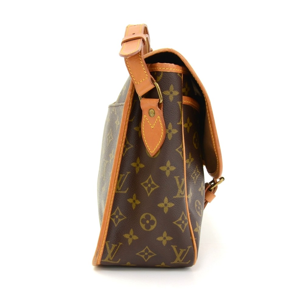 Louis Vuitton Brown Monogram Sac Gibeciere GM Leather Cloth ref