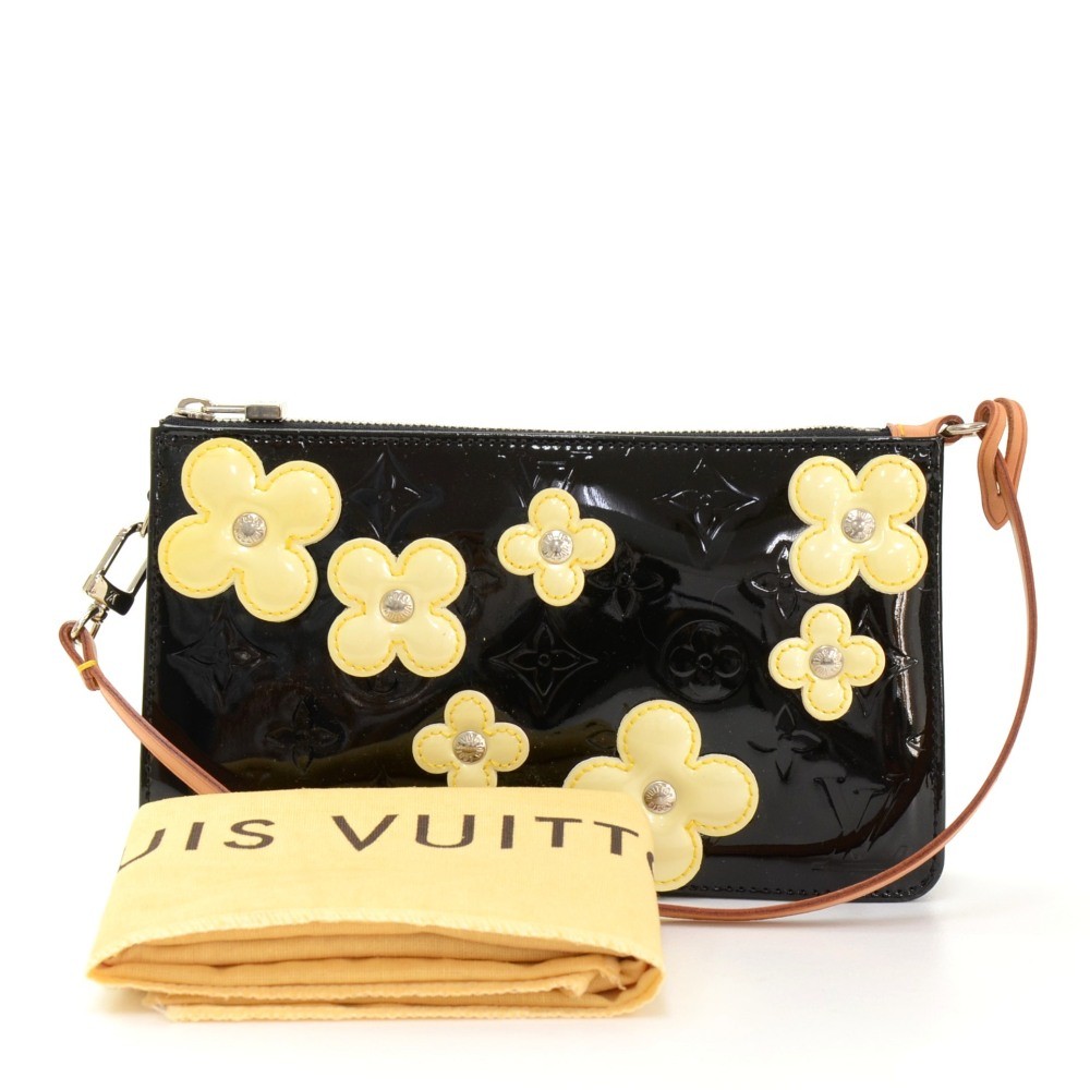 FWRD Renew Louis Vuitton Vernis Flower Lexington Shoulder Bag in Black