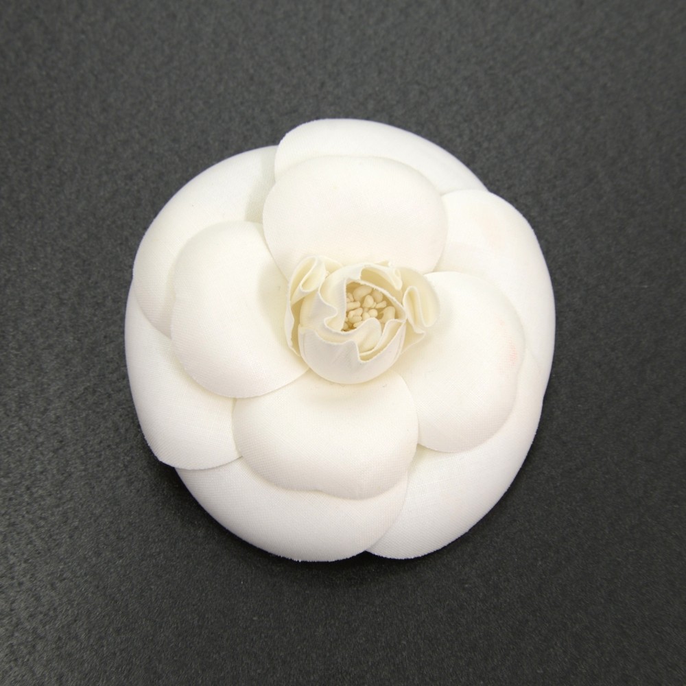Chanel Chanel White Camellia Flower Brooch Pin