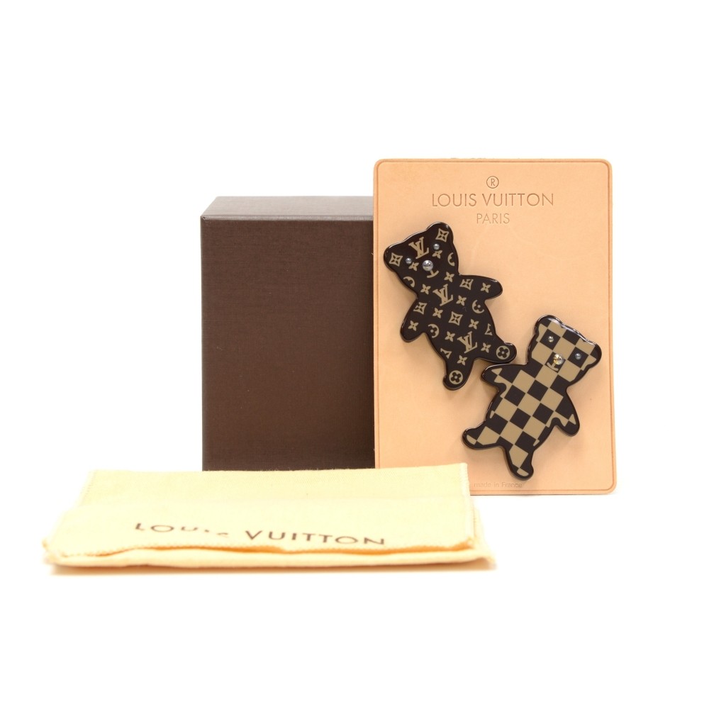 Louis Vuitton 6.5 cm Monogram Bear Shape Brooch Plastic Brown Fashion  Jewelry