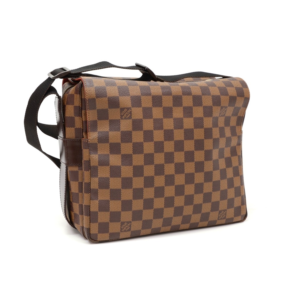 Louis Vuitton Naviglio shoulder bag in ebene damier canvas and brown leather