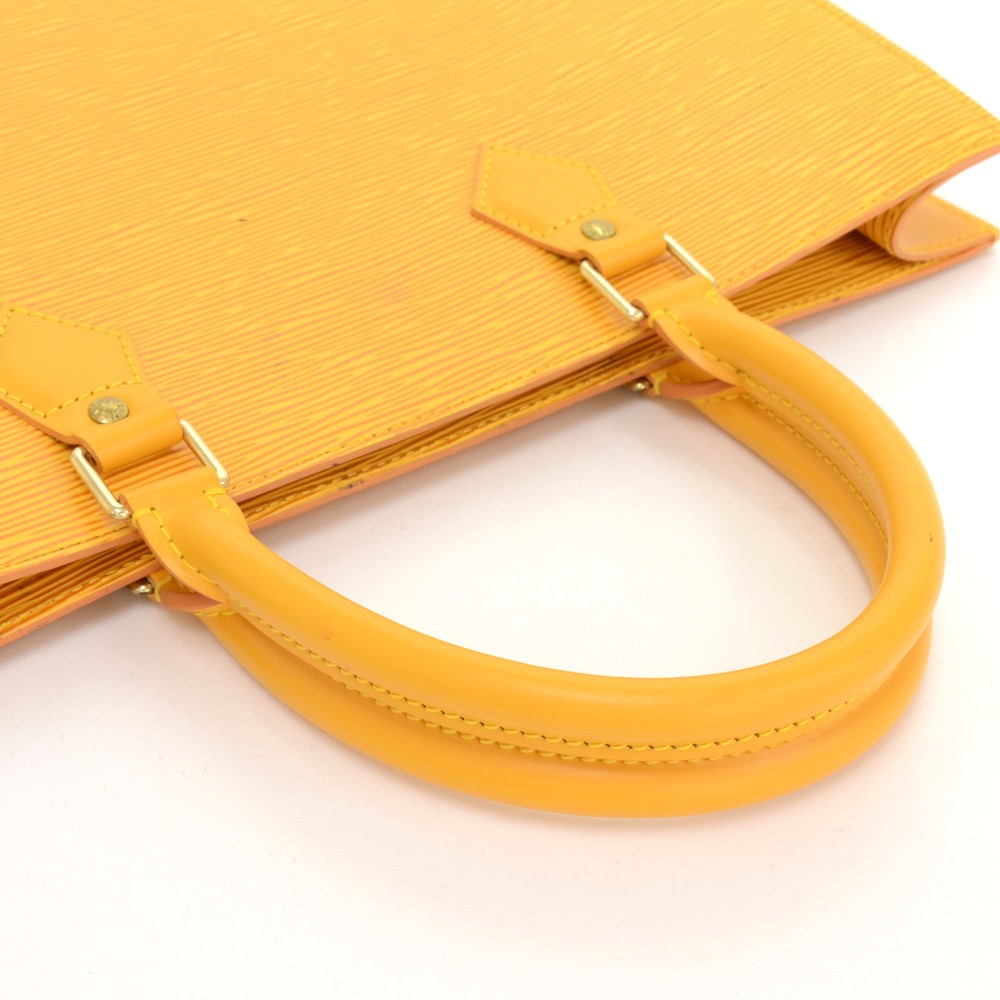 Louis-Vuitton Petit Sac Plat M81068 Sunflower Yellow Authentic Epi Leather