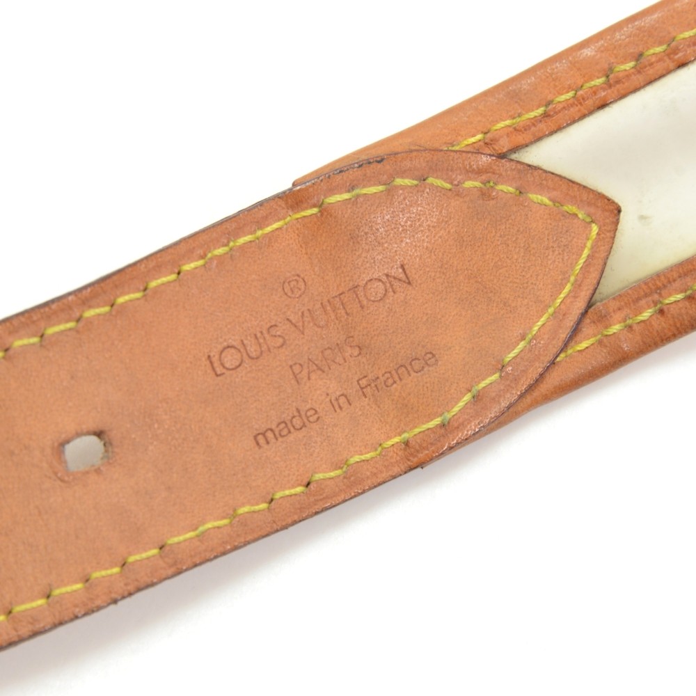 Louis Vuitton Louis Vuitton Clear Vinyl x Brown Cowhide Leather Belt