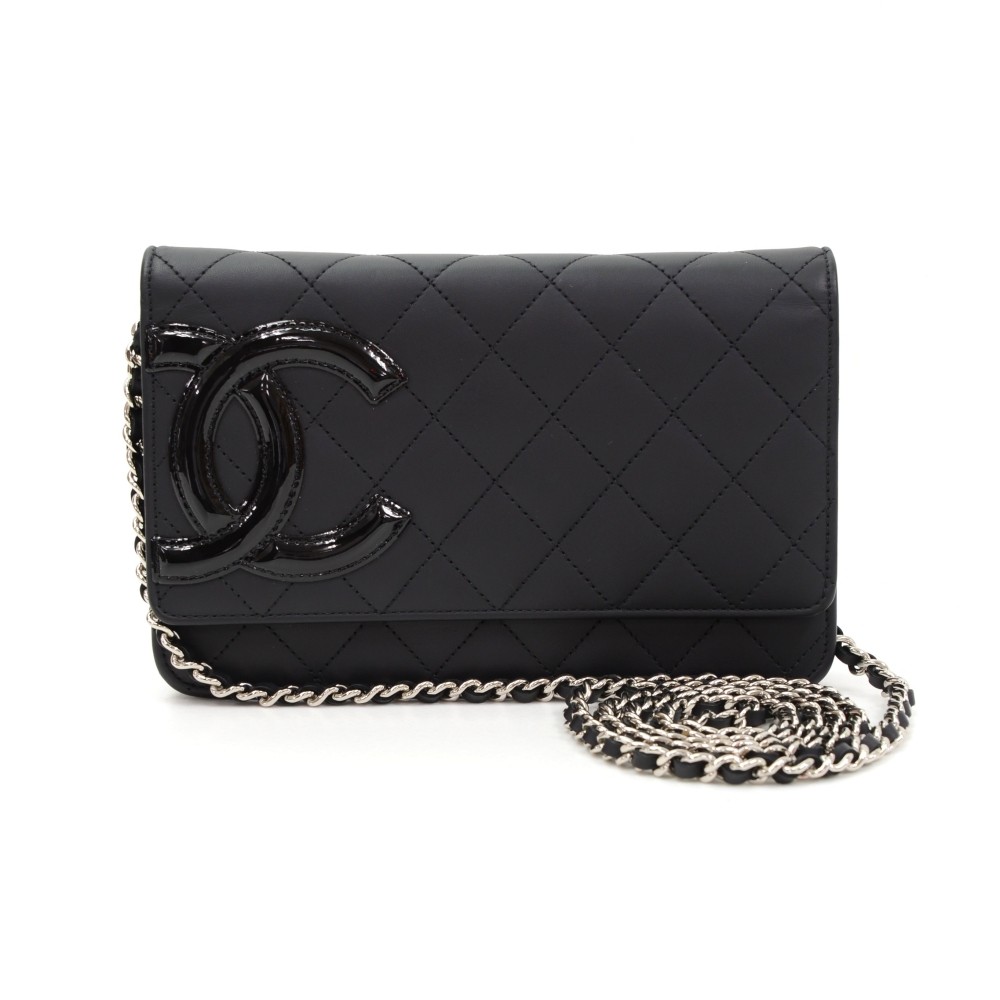 Chanel Chanel Cambon Black Quilted Leather Wallet On Long Shoulder ...