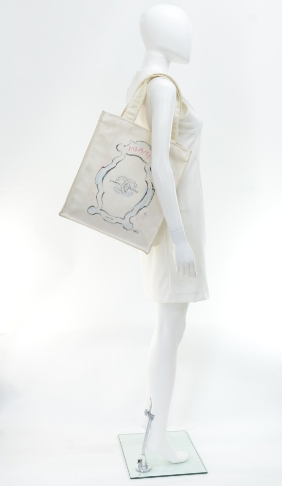 Chanel Chanel Cruise Miami White Canvas Tote Bag 2005-2008 Limited