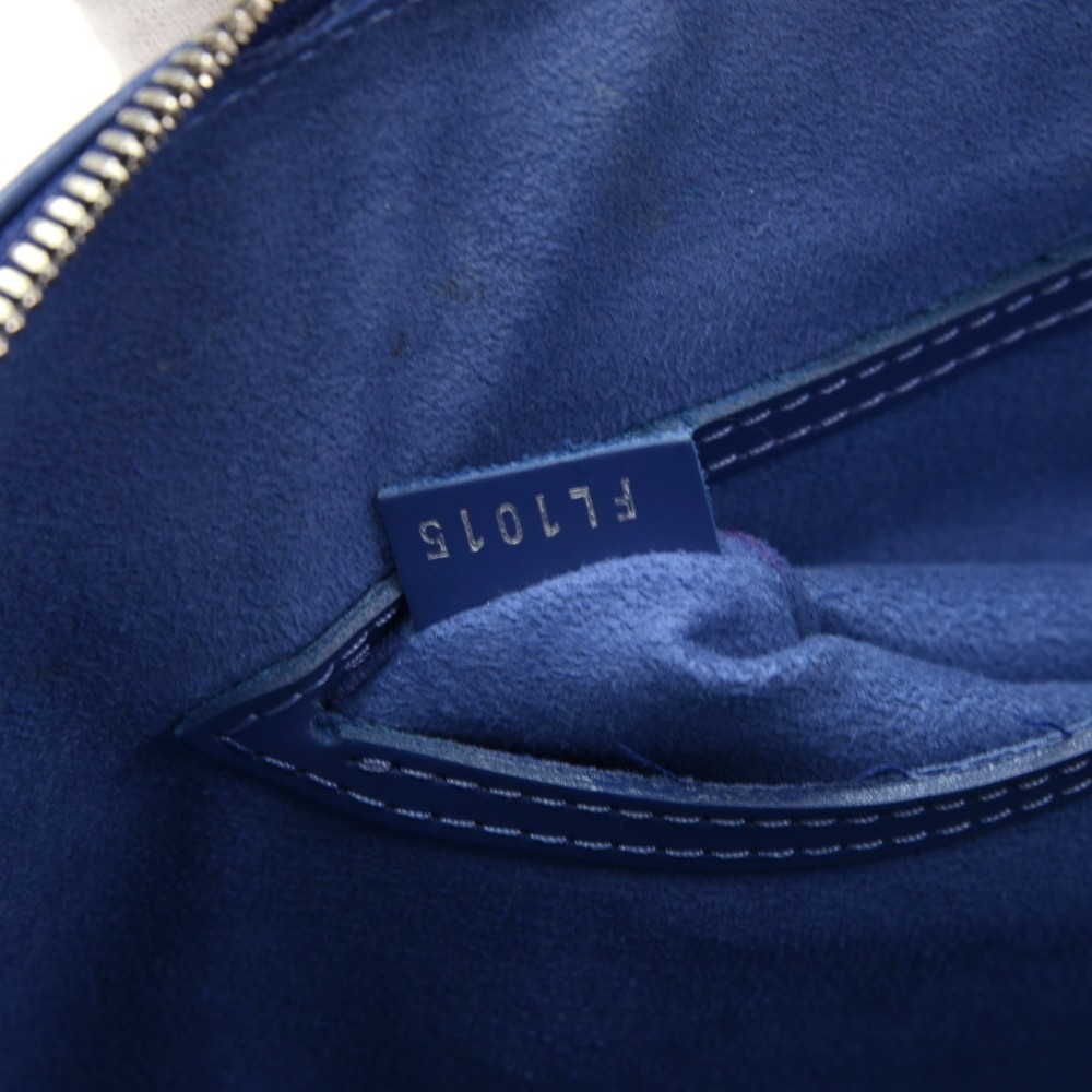 Louis Vuitton Navy Blue Grained Leather Silver Hardware Zip Top Two Ha —  Labels Resale Boutique