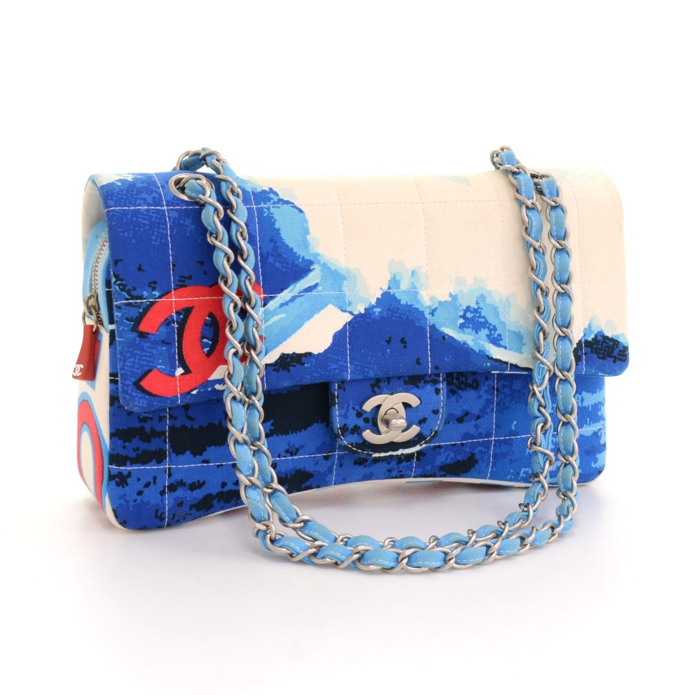 Chanel Beach Surf Canvas Flap Bag - Blue Shoulder Bags, Handbags -  CHA172703