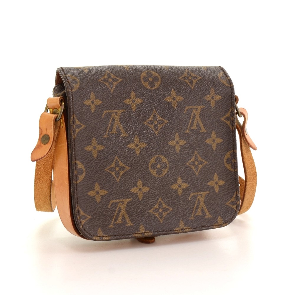 Louis Vuitton Cartouchière GM shoulder bag in brown canvas and brown  leather at 1stDibs