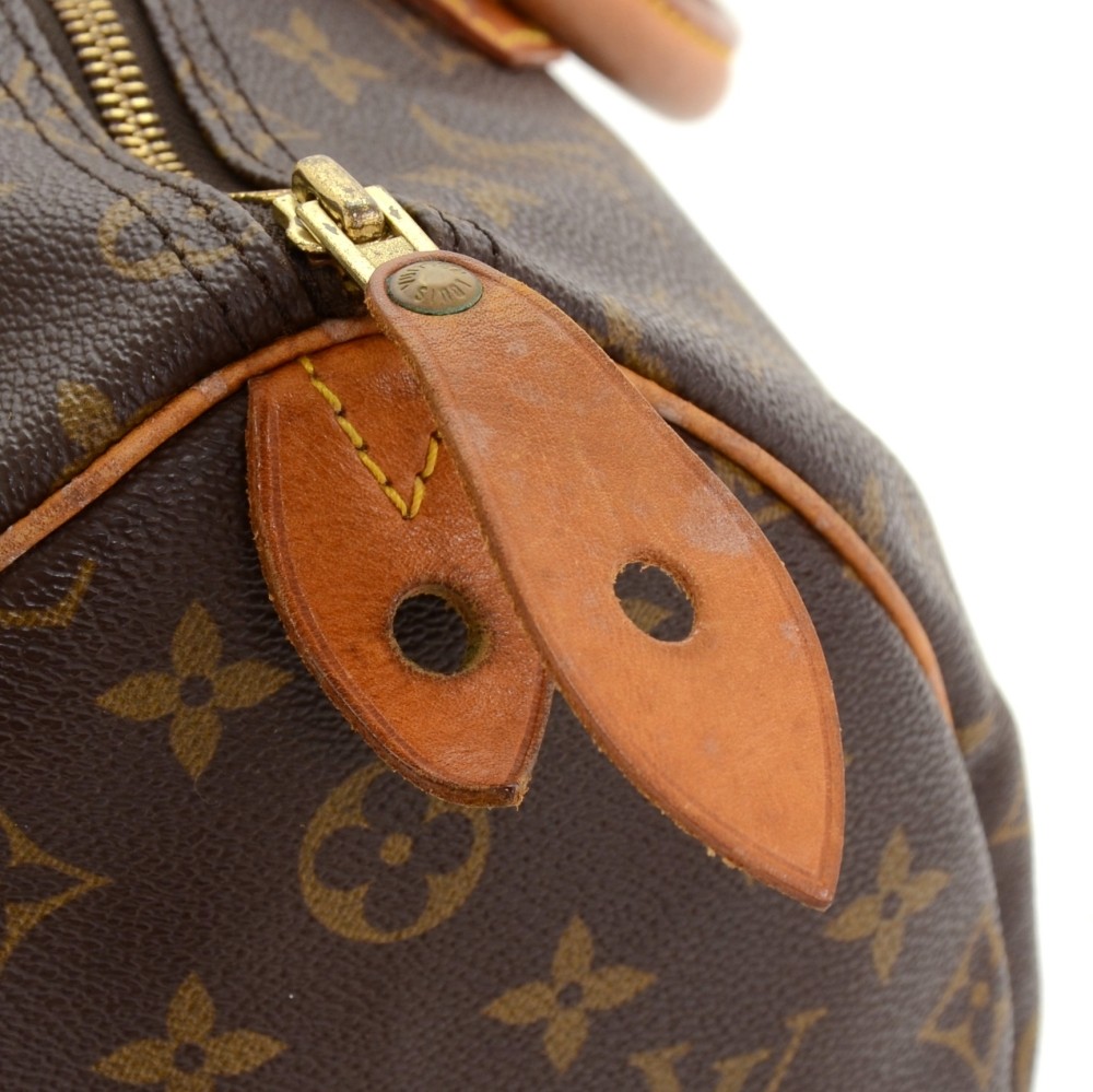 Auth Louis Vuitton Vintage Monogram Speedy 35 Hand Bag Name written  0J290100n - Tokyo Vintage Store