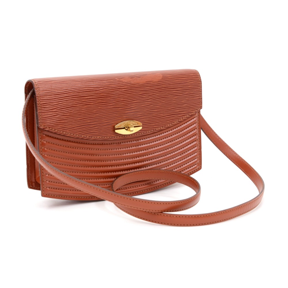 used Louis Vuitton EPI Leather Pochette Kenyan Brown Handbags