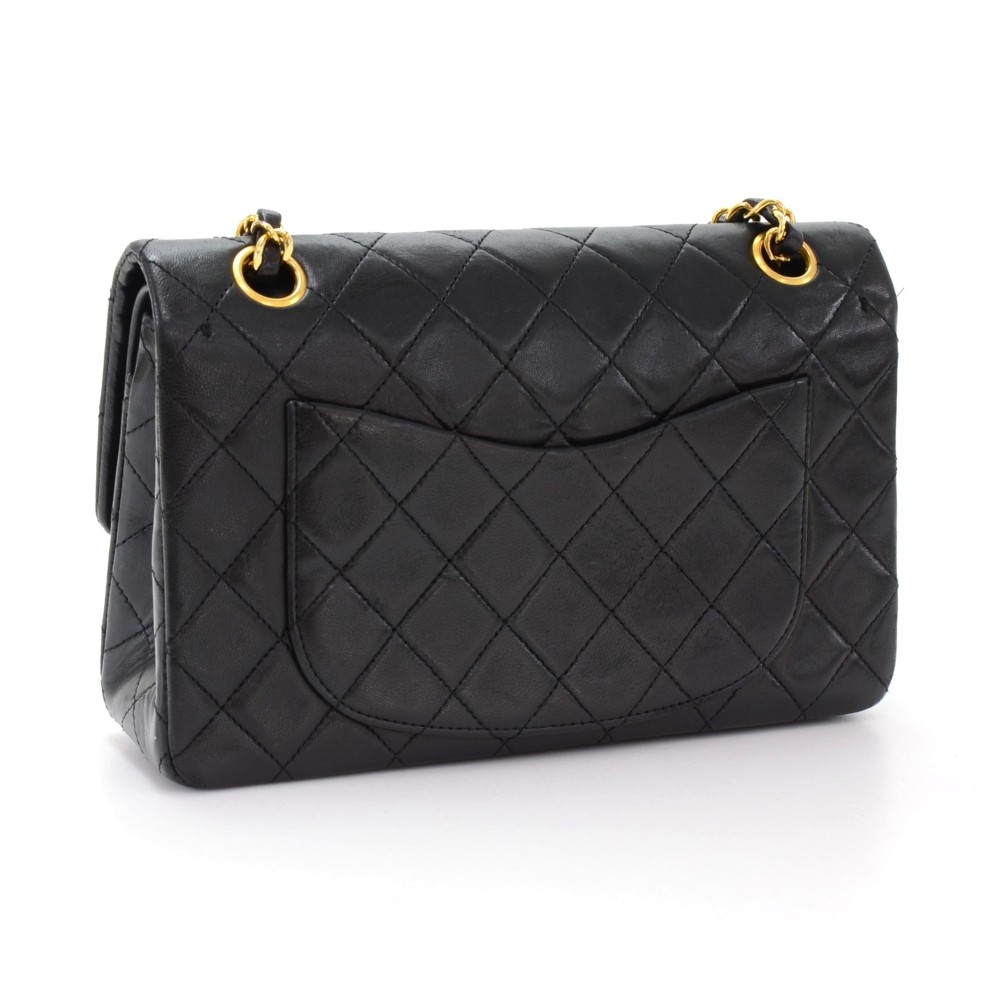 Chanel Vintage Chanel 2.55 Double Medium 9 Flap Black Quilted