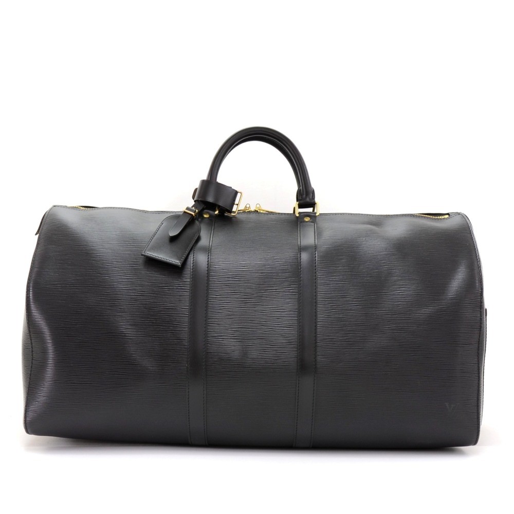 Louis Vuitton Black Epi Leather Keepall 50 Boston Duffle Travel
