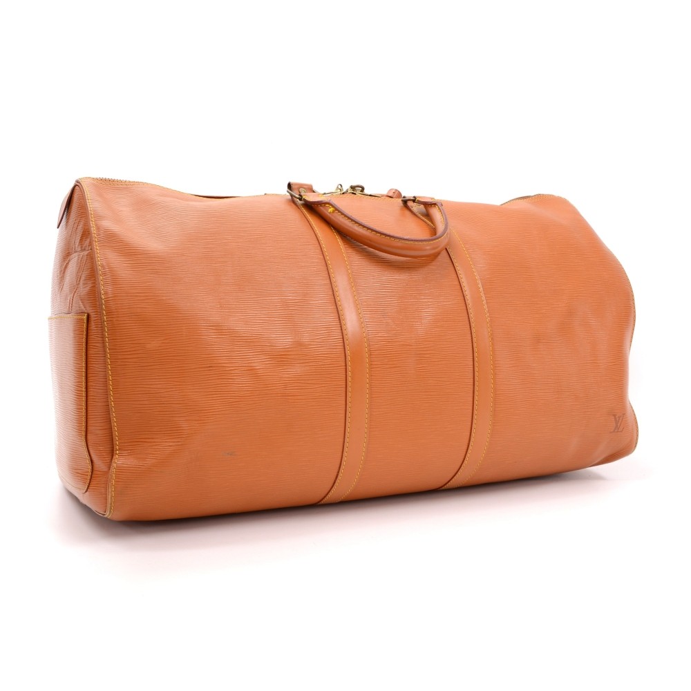 Louis Vuitton Cipango Brown Gold Epi Leather Keepall Duffle Bag L54d