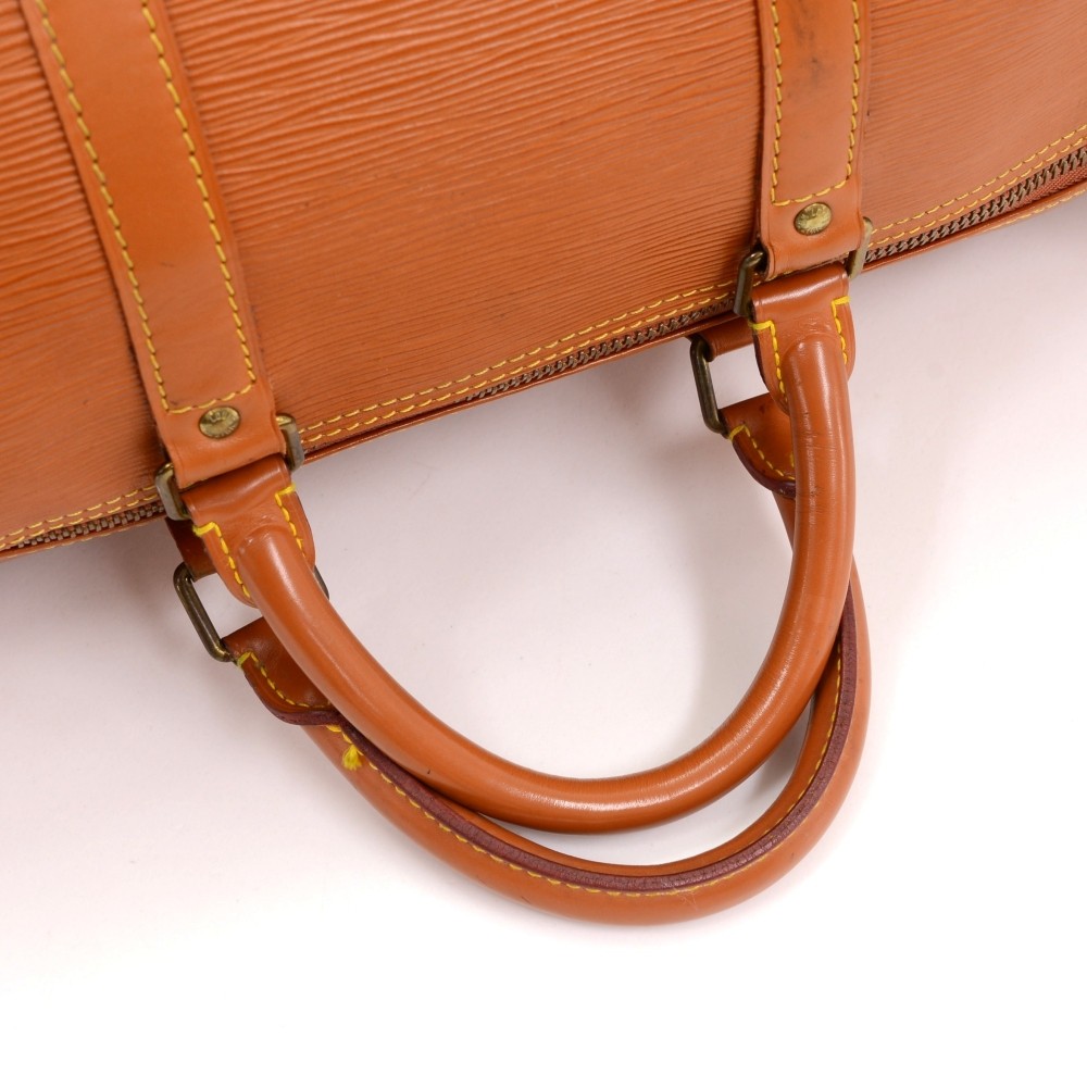 Louis Vuitton Cipango Brown Gold Epi Leather Keepall Duffle Bag