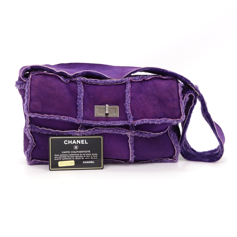 Chanel Chanel Purple Mutton Leather Hand Flap Bag