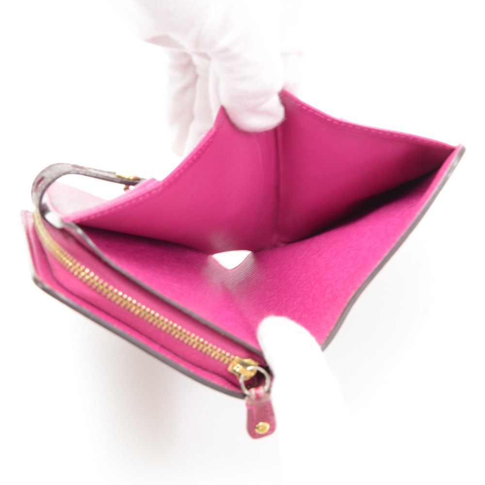 Louis Vuitton Pink Monogram Perforated Compact Zip Wallet QJA0NI2APB006