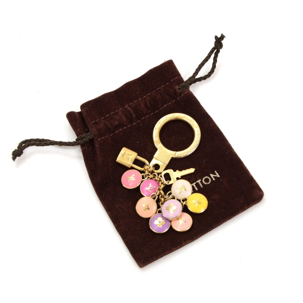 Louis Vuitton Key Ring Bag Charm M65380 Pastilles Chain Gold Tone  Multicolor