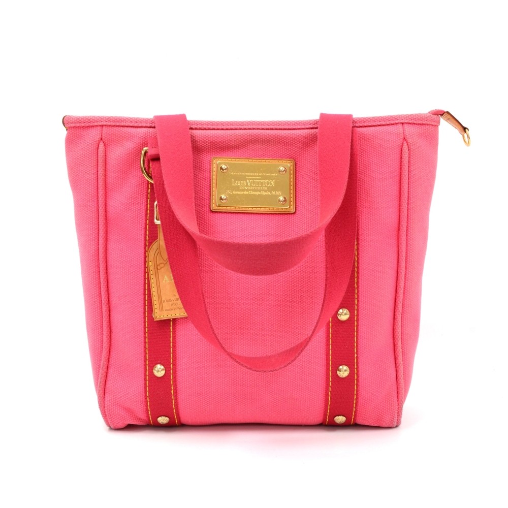 Louis Vuitton Pink Canvas Antigua Cabas MM Bag