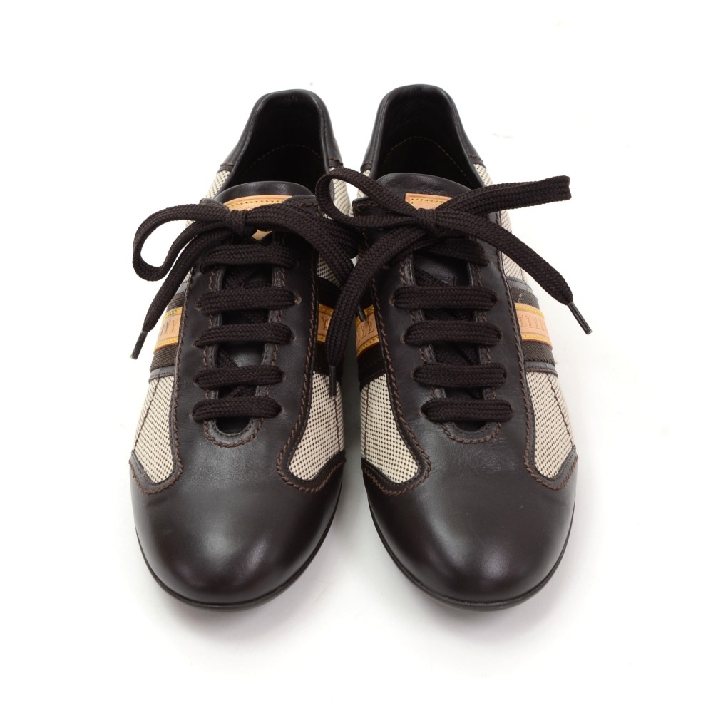 Louis Vuitton Louis Vuitton Dark Brown Leather x Canvas Sneakers-