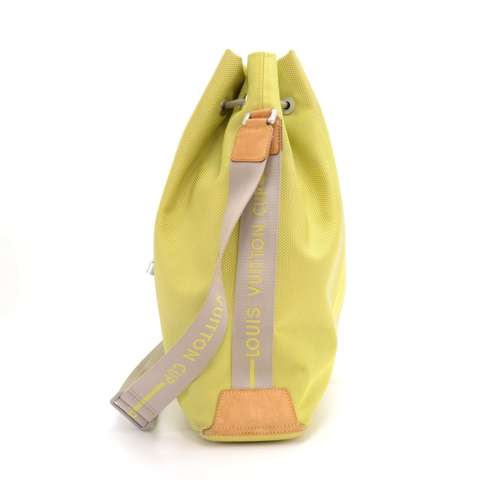 LOUIS VUITTON 2003 LV CUP Geant neon yellow damier canvas crossbody bag at  1stDibs
