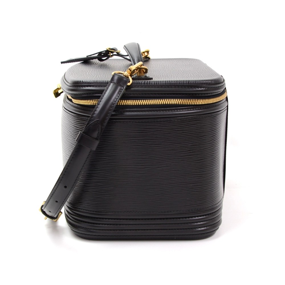 Vintage Louis Vuitton Nice Beauty Black Epi Leather Travel Case +