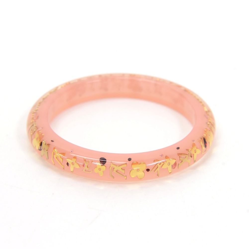 Louis Vuitton Thin Inclusion PM baby pink with gold resin sequins bangle  bracelet ref.994729 - Joli Closet