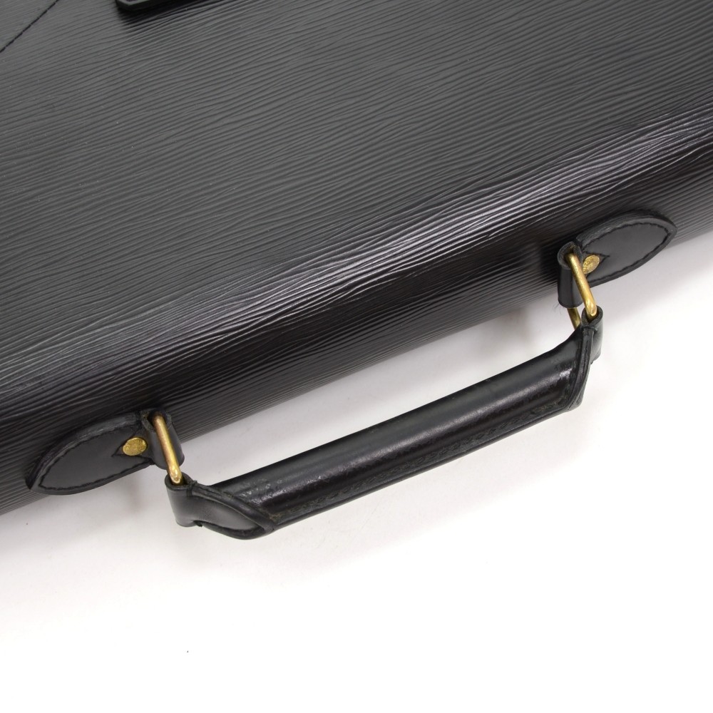 Authentic Louis Vuitton Epi Serviette Conseiller Briefcase Black M54422 LV  7085F