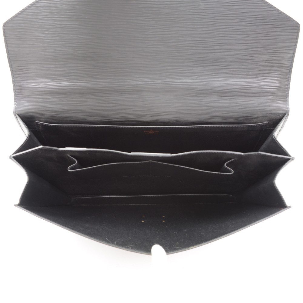 Authentic Louis Vuitton Epi Serviette Conseiller Briefcase Black