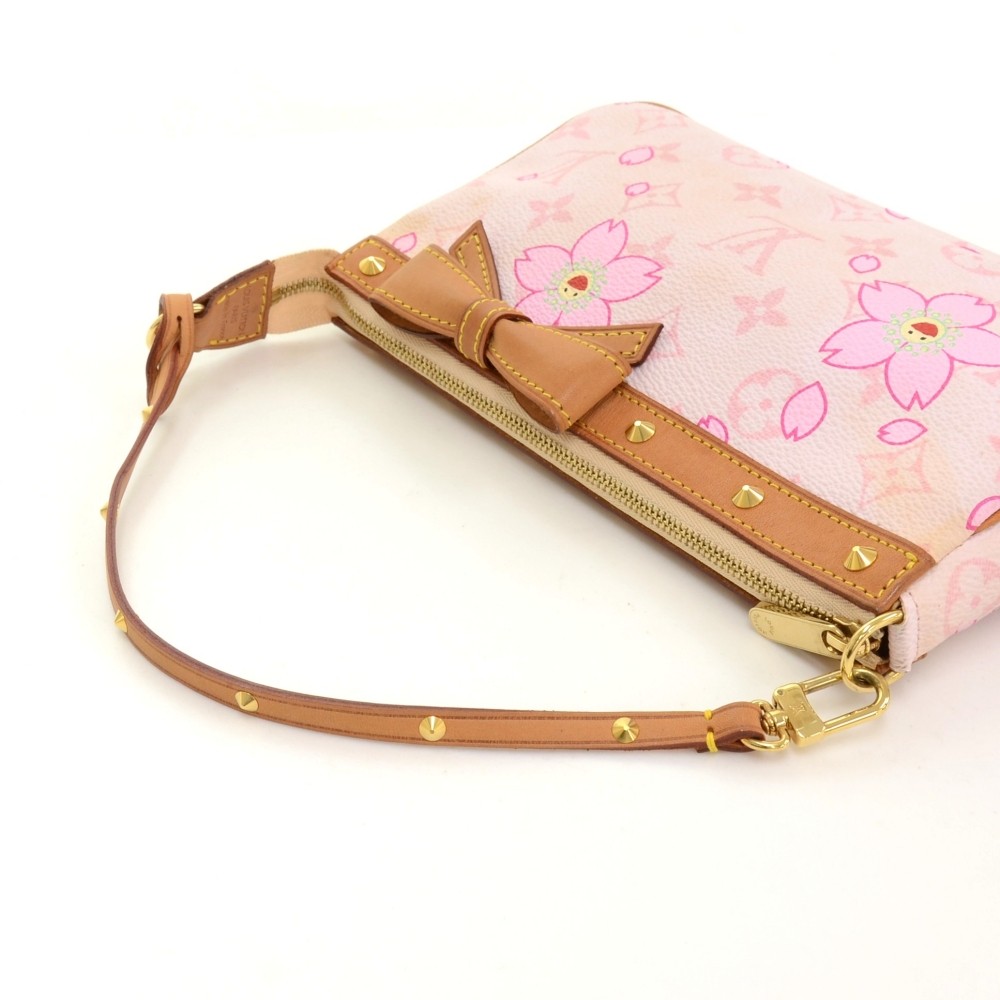LOUIS VUITTON Monogram Cherry Blossom Pochette Accessories Pink 54801
