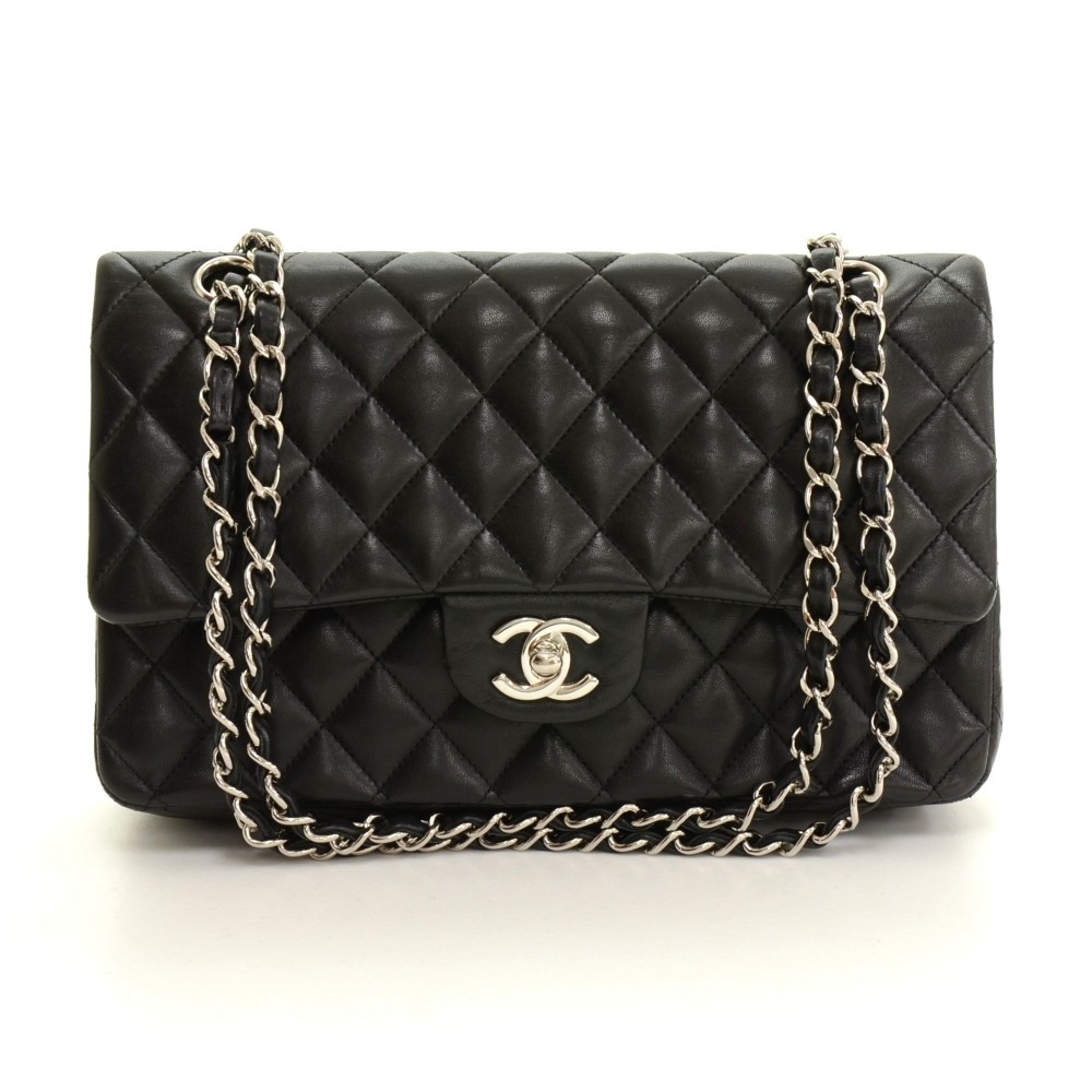 Chanel Chanel 2.55 10 Double Flap Black uilted Leather Shoulder