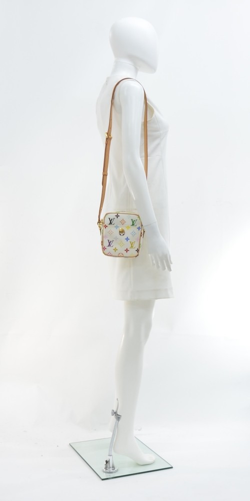 LOUIS VUITTON Rift Monogram Canvas Shoulder Crossbody Bag VGUC White  Multicolor